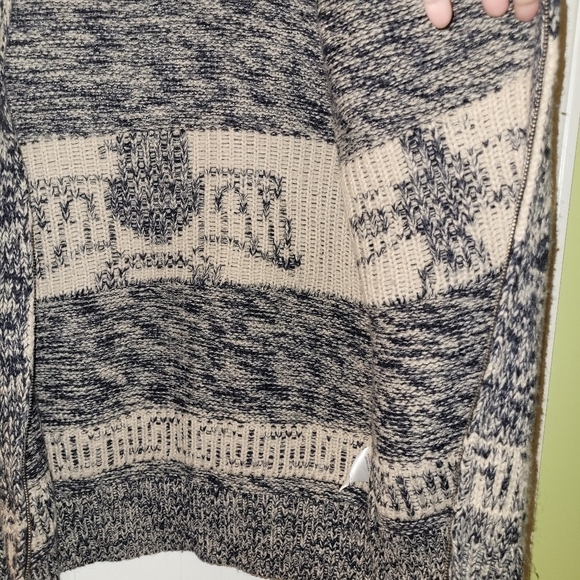 Triple Five Soul Men's Full Zip Thunderbird Wool Sweater Size Medium - Picture 3 of 10